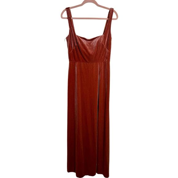 Jenny Yoo NWT Mara Rose Velvet Front Slit Maxi Dress Size 10 - Picture 3 of 10